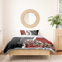 New Zealand Te Matatini Bedding Set Kapa Haka and Silver Fern - Maori Art Pattern
