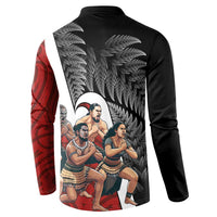 New Zealand Te Matatini Button Sweatshirt Kapa Haka and Silver Fern - Maori Art Pattern LT03 - Polynesian Pride