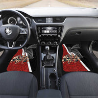 New Zealand Te Matatini Car Mats Kapa Haka and Silver Fern - Maori Art Pattern LT03 Set 2pcs - Front Black - Polynesian Pride