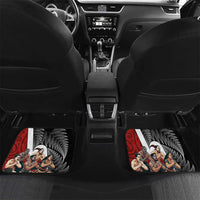 New Zealand Te Matatini Car Mats Kapa Haka and Silver Fern - Maori Art Pattern LT03 Set 2pcs - Back Black - Polynesian Pride
