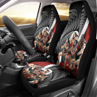 New Zealand Te Matatini Car Seat Cover Kapa Haka and Silver Fern - Maori Art Pattern