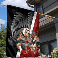 New Zealand Te Matatini Garden Flag Kapa Haka and Silver Fern - Maori Art Pattern LT03 - Polynesian Pride