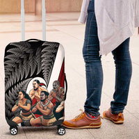 New Zealand Te Matatini Luggage Cover Kapa Haka and Silver Fern - Maori Art Pattern