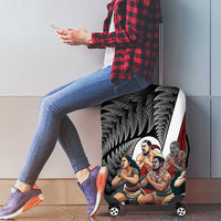 New Zealand Te Matatini Luggage Cover Kapa Haka and Silver Fern - Maori Art Pattern