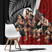 New Zealand Te Matatini Window Curtain Kapa Haka and Silver Fern - Maori Art Pattern LT03 - Polynesian Pride