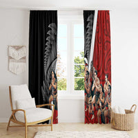 New Zealand Te Matatini Window Curtain Kapa Haka and Silver Fern - Maori Art Pattern LT03 - Polynesian Pride