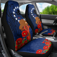 Cook Islands ANZAC Day Car Seat Cover Soldier Paying Respect We Shall Remember Them LT03 - Polynesian Pride