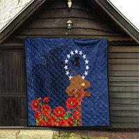 Cook Islands ANZAC Day Quilt Soldier Paying Respect We Shall Remember Them LT03 - Polynesian Pride
