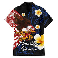 American Samoa Flag Day Family Matching Off Shoulder Short Dress and Hawaiian Shirt Polynesian Tatau Art and Plumeria