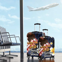 American Samoa Flag Day Luggage Cover Polynesian Tatau Art and Plumeria