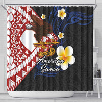 American Samoa Flag Day Shower Curtain Polynesian Tatau Art and Plumeria