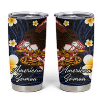 American Samoa Flag Day Tumbler Cup Polynesian Tatau Art and Plumeria