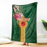 Personalised Manuʻa Islands Blanket Polynesian Style with Rooster Tattoo and Tropical Plants LT03 - Polynesian Pride