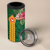 Personalised Manuʻa 4 in 1 Can Cooler Tumbler Polynesian Style with Rooster Tattoo and Tropical Plants LT03 - Polynesian Pride