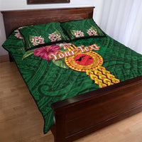 Personalised Manuʻa Islands Quilt Bed Set Polynesian Style with Rooster Tattoo and Tropical Plants LT03 - Polynesian Pride
