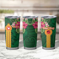 Personalised Manuʻa Tumbler Cup Polynesian Style with Rooster Tattoo and Tropical Plants LT03 - Polynesian Pride