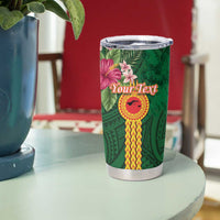 Personalised Manuʻa Tumbler Cup Polynesian Style with Rooster Tattoo and Tropical Plants LT03 - Polynesian Pride