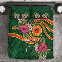 Manuʻa Islands Bedding Set Polynesian Art Tattoo Style and Tropical Plants