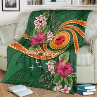 Personalised Manuʻa Islands Blanket Polynesian Art Tattoo Style and Tropical Plants LT03 - Polynesian Pride
