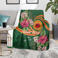 Personalised Manuʻa Islands Blanket Polynesian Art Tattoo Style and Tropical Plants LT03 - Polynesian Pride