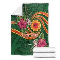 Personalised Manuʻa Islands Blanket Polynesian Art Tattoo Style and Tropical Plants LT03 - Polynesian Pride