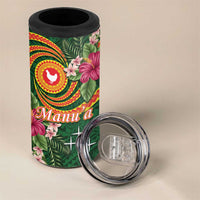 Personalised Manuʻa 4 in 1 Can Cooler Tumbler Polynesian Art Tattoo Style and Tropical Plants LT03 - Polynesian Pride