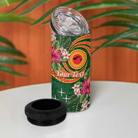 Personalised Manuʻa 4 in 1 Can Cooler Tumbler Polynesian Art Tattoo Style and Tropical Plants LT03 - Polynesian Pride