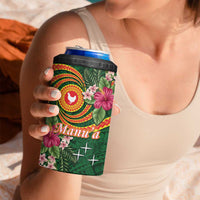 Personalised Manuʻa 4 in 1 Can Cooler Tumbler Polynesian Art Tattoo Style and Tropical Plants LT03 - Polynesian Pride