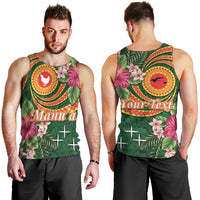 Personalised Manuʻa Islands Men Tank Top Polynesian Art Tattoo Style and Tropical Plants LT03 - Polynesian Pride