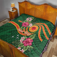 Manuʻa Islands Quilt Polynesian Art Tattoo Style and Tropical Plants