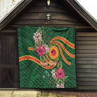 Manuʻa Islands Quilt Polynesian Art Tattoo Style and Tropical Plants