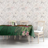 Personalised Manuʻa Islands Tablecloth Polynesian Art Tattoo Style and Tropical Plants LT03 - Polynesian Pride