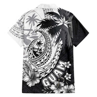 Hafa Adai Guam Family Matching Short Sleeve Bodycon Dress and Hawaiian Shirt Polynesian Palm Tree Tattoo Hibiscus and Plumeria Art