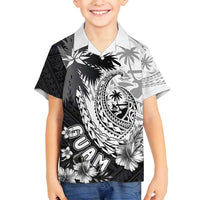 Hafa Adai Guam Family Matching Summer Maxi Dress and Hawaiian Shirt Polynesian Palm Tree Tattoo Hibiscus and Plumeria Art