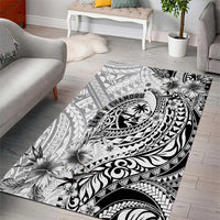 Guam-Land of the Chamorro Area Rug Polynesian Tattoo Style Hibiscus and Plumeria Art