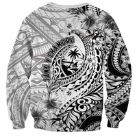 Guam-Land of the Chamorro Sweatshirt Polynesian Tattoo Style Hibiscus and Plumeria Art