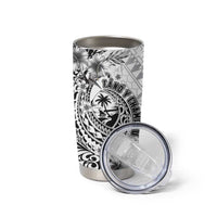 Guam-Land of the Chamorro Tumbler Cup Polynesian Tattoo Style Hibiscus and Plumeria Art