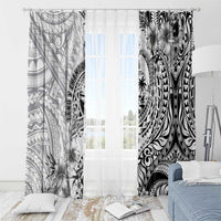 Guam-Land of the Chamorro Window Curtain Polynesian Tattoo Style Hibiscus and Plumeria Art