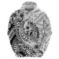 Guam-Land of the Chamorro Zip Hoodie Polynesian Tattoo Style Hibiscus and Plumeria Art
