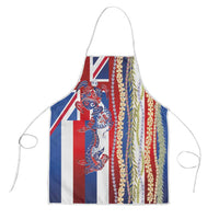Hawaiian Sea Animals Apron with Lei and Flag Style LT03 Multicolor - Polynesian Pride