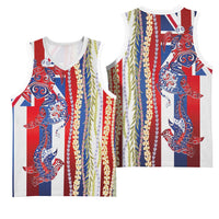 Hawaiian Sea Animals Basketball Jersey with Lei and Flag Style LT03 - Polynesian Pride
