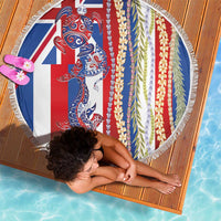 Hawaiian Sea Animals Beach Blanket with Lei and Flag Style LT03 - Polynesian Pride