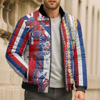 Hawaiian Sea Animals Bomber Puffer Jacket with Lei and Flag Style LT03 - Polynesian Pride