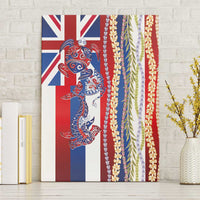 Hawaiian Sea Animals Canvas Wall Art with Lei and Flag Style LT03 Without Frame Multicolor - Polynesian Pride