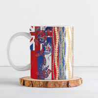 Hawaiian Sea Animals Ceramic Mug with Lei and Flag Style LT03 Multicolor - Polynesian Pride