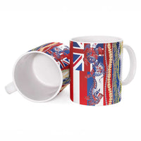 Hawaiian Sea Animals Ceramic Mug with Lei and Flag Style LT03 - Polynesian Pride