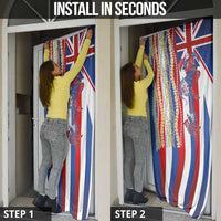 Hawaiian Sea Animals Door Cover with Lei and Flag Style LT03 - Polynesian Pride