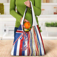 Hawaiian Sea Animals Grocery Bag with Lei and Flag Style LT03 - Polynesian Pride