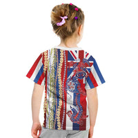 Hawaiian Sea Animals Kid T Shirt with Lei and Flag Style LT03 - Polynesian Pride