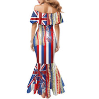 Hawaiian Sea Animals Mermaid Dress with Lei and Flag Style LT03 - Polynesian Pride